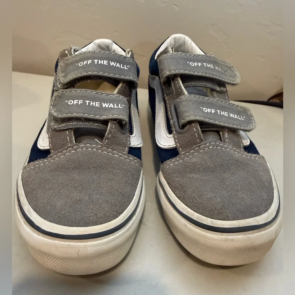 Vans Kids Sneakers Size 13 Old School V Logo Pop Skate Shoes Unisex Blue/Gray‎